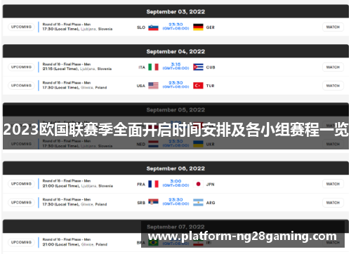 2023欧国联赛季全面开启时间安排及各小组赛程一览