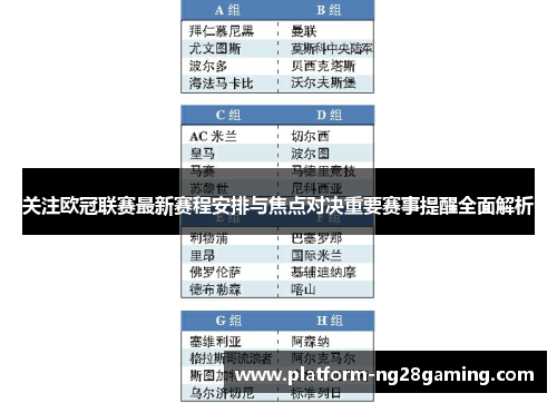 关注欧冠联赛最新赛程安排与焦点对决重要赛事提醒全面解析