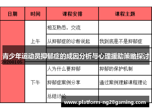 青少年运动员抑郁症的成因分析与心理援助策略探讨